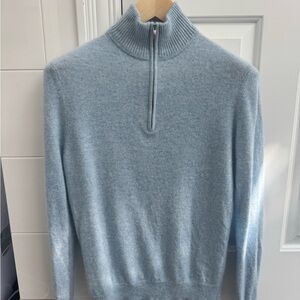 Nordstrom Cashmere Quarter Zip Baby Blue size S